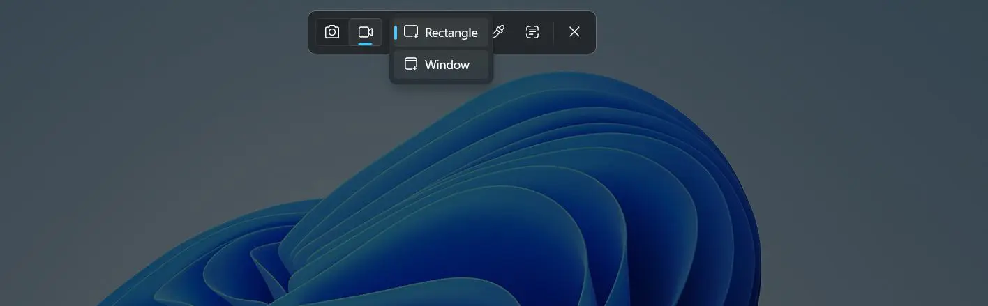 Choose between Rectangle mode or Window mode