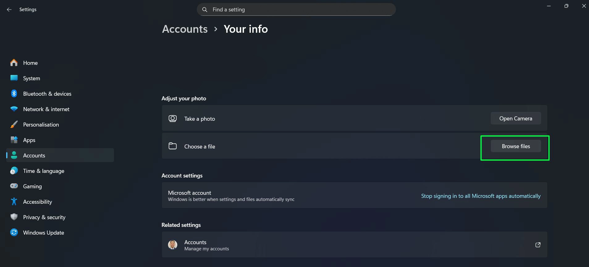 Click ‘Browse files’ button