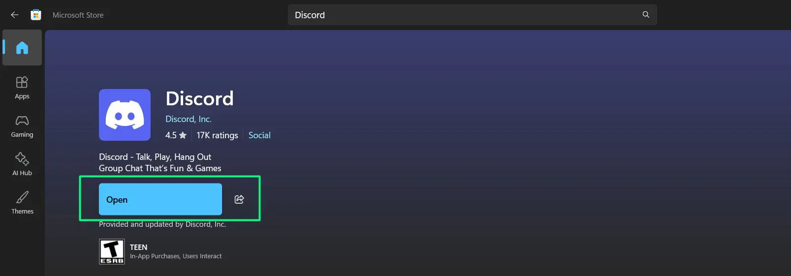 Click ‘Open’ to launch the app immediately