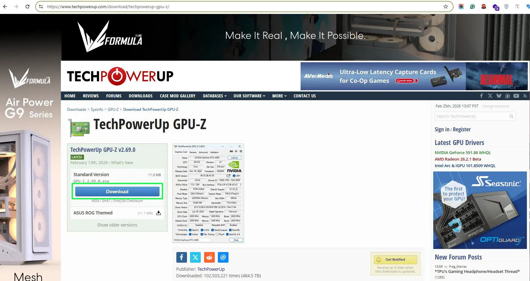 Download GPU-Z from the official TechPowerUp website