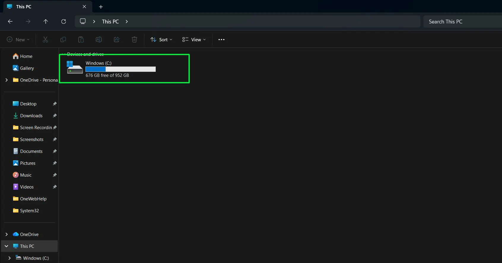 Navigate to the primary system drive, which is usually ‘Local Disk (C)’