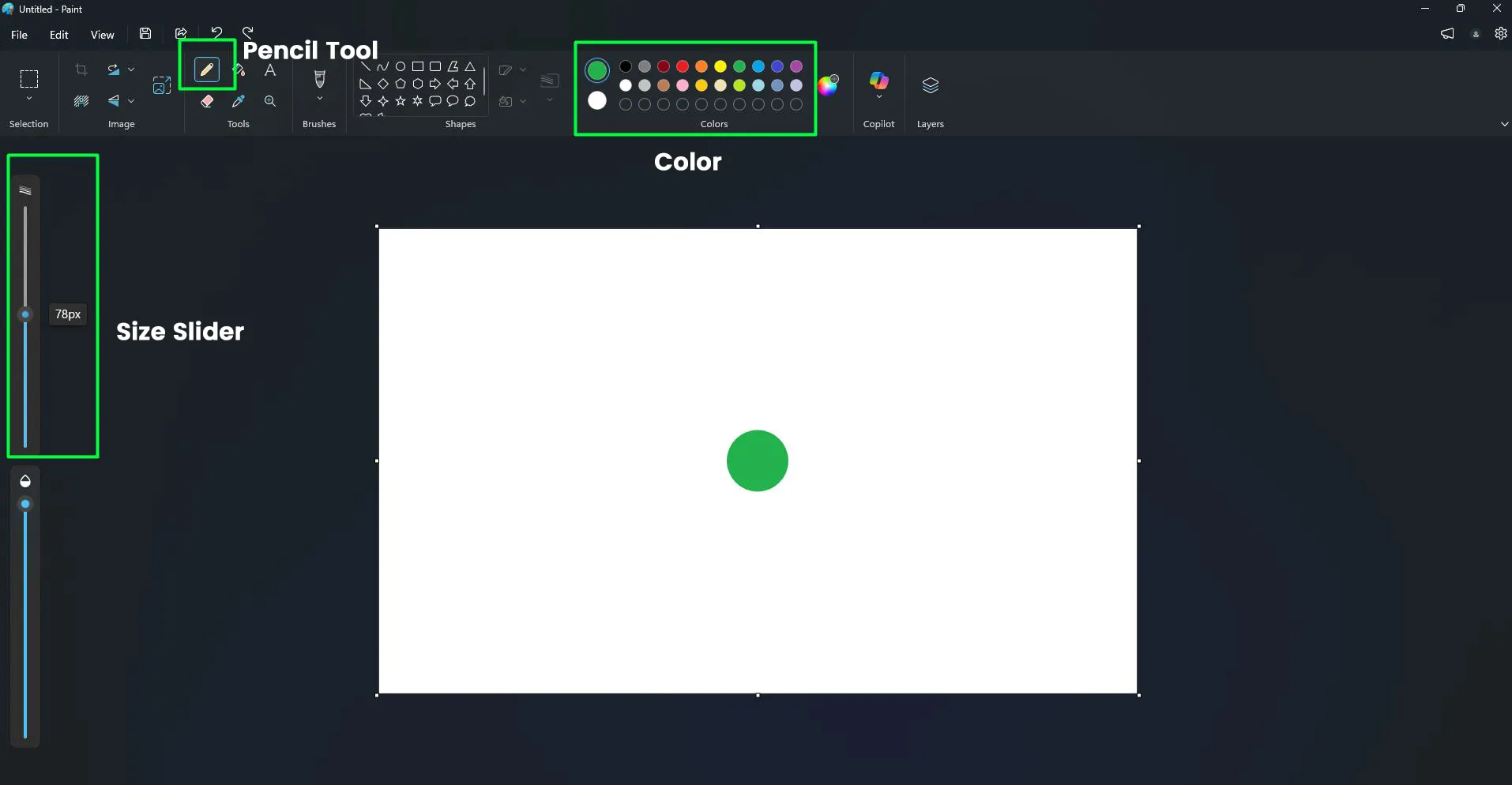 Pencil and Brush Tools Guide in Paint on Windows 11