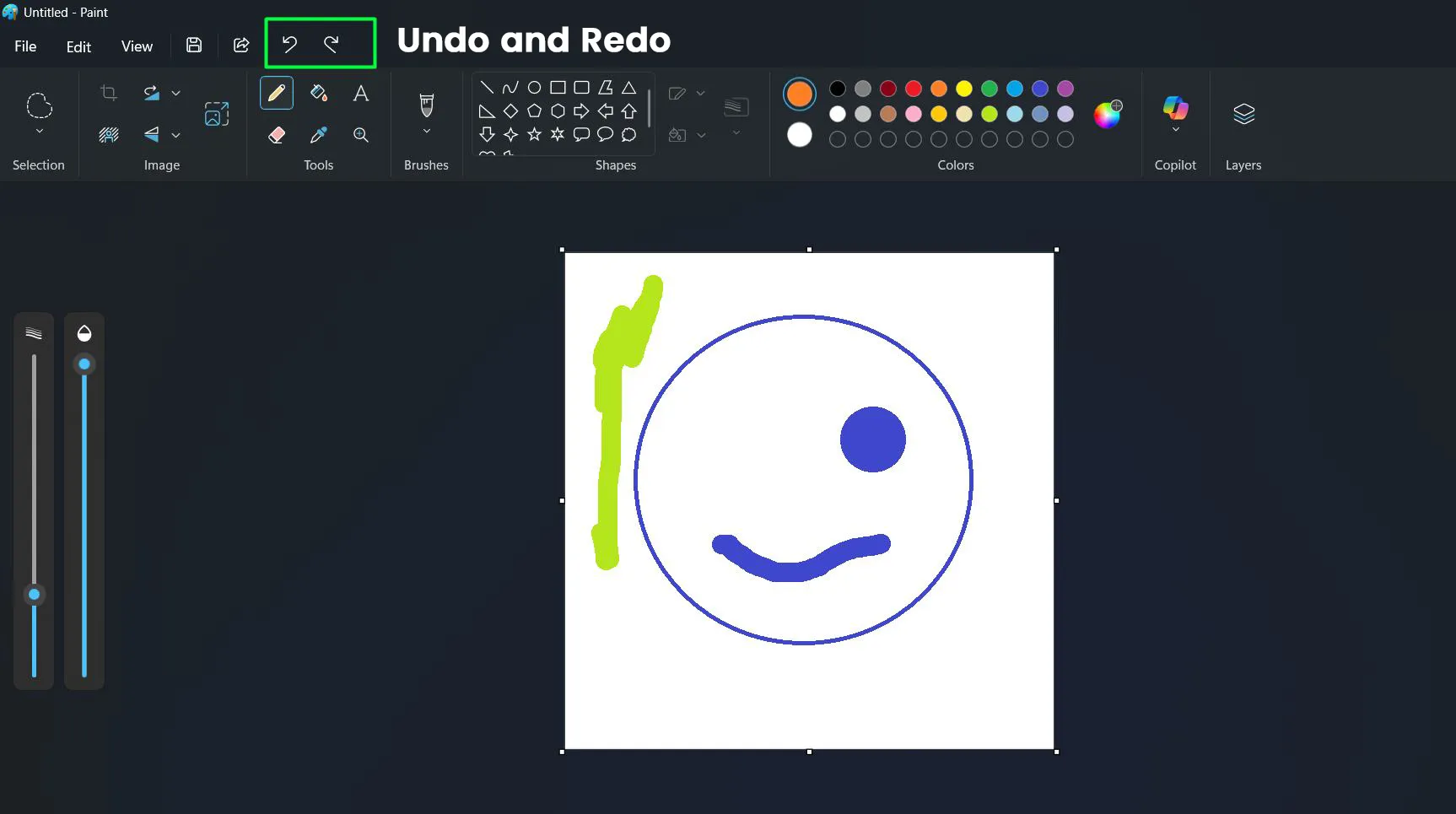 Undo and Redo Functions in Paint