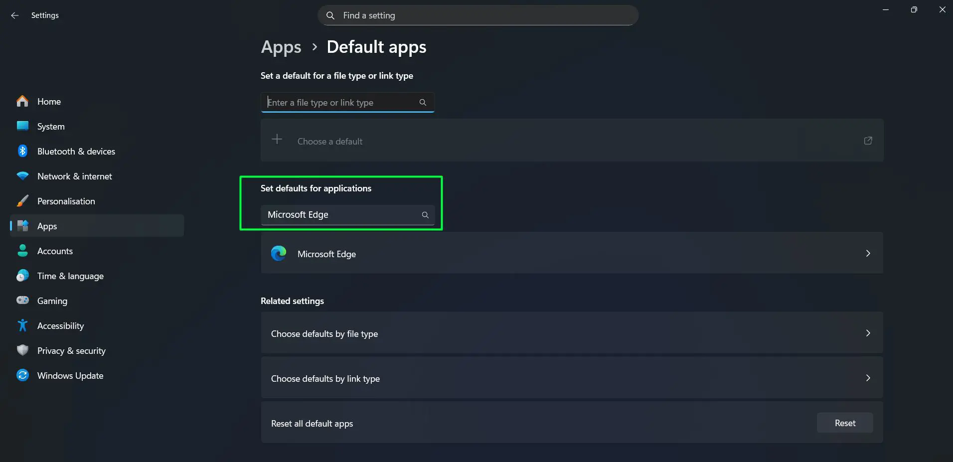 Use the search bar to type the name of the browser