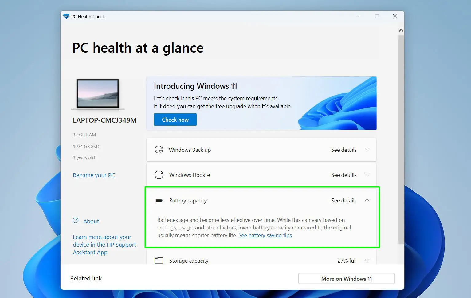 Check Battery Capacity