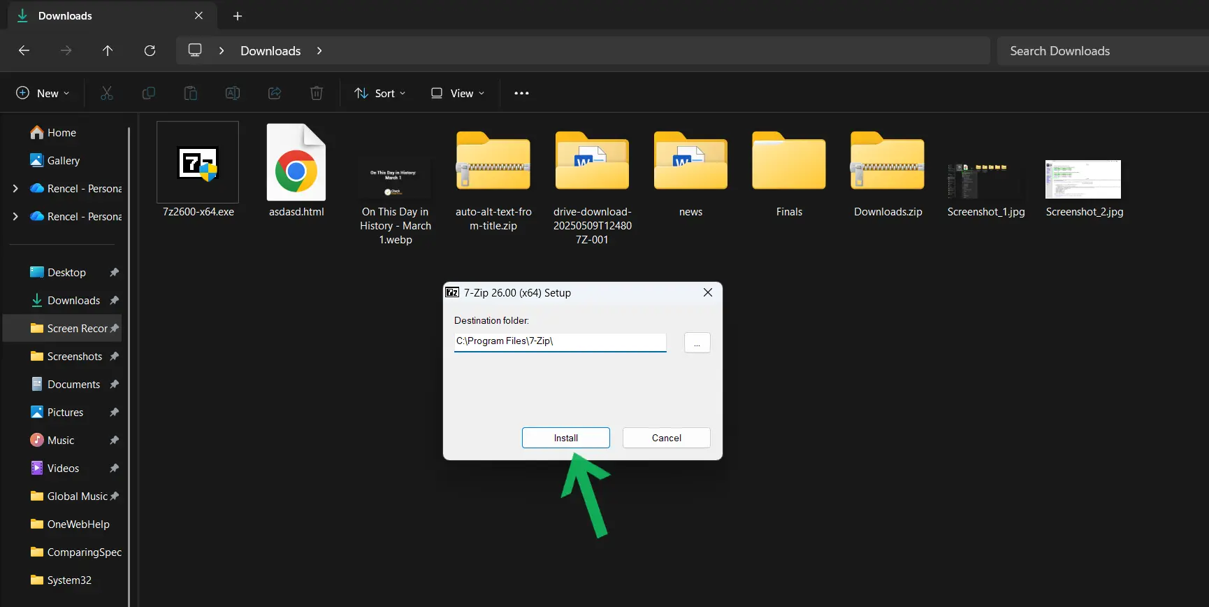 Complete the installation process by clicking ‘Install’