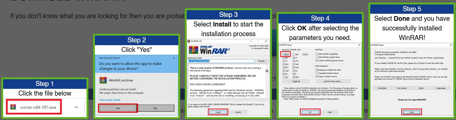 Follow the installation wizard, selecting default settings for typical usage