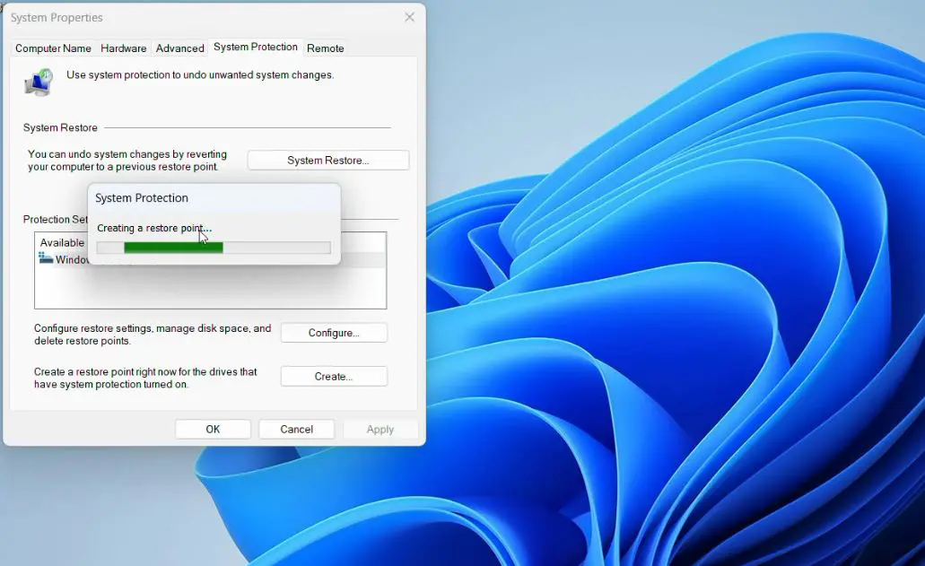 Wait for Windows to finish. A progress bar will appear – this usually takes 30 seconds to a minute